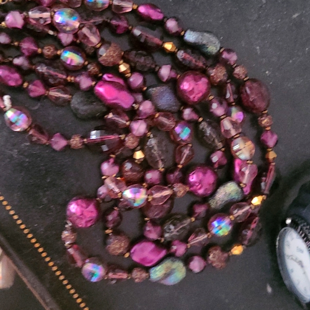 Purple beaded necklace